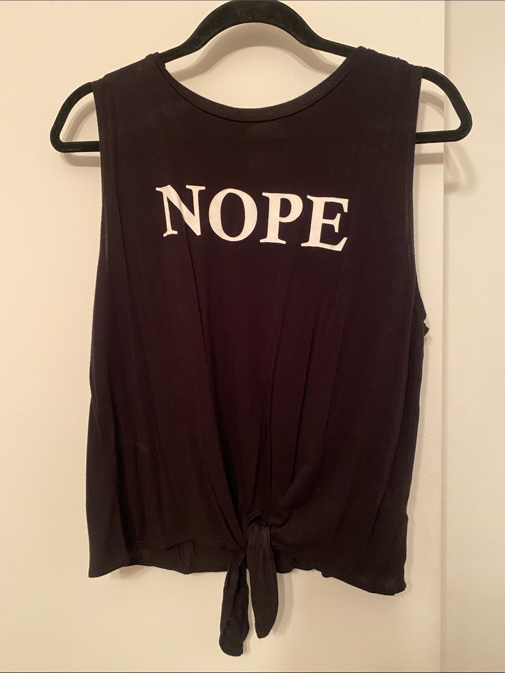 NOPE Tie-Front Women’s Tank Top - Black